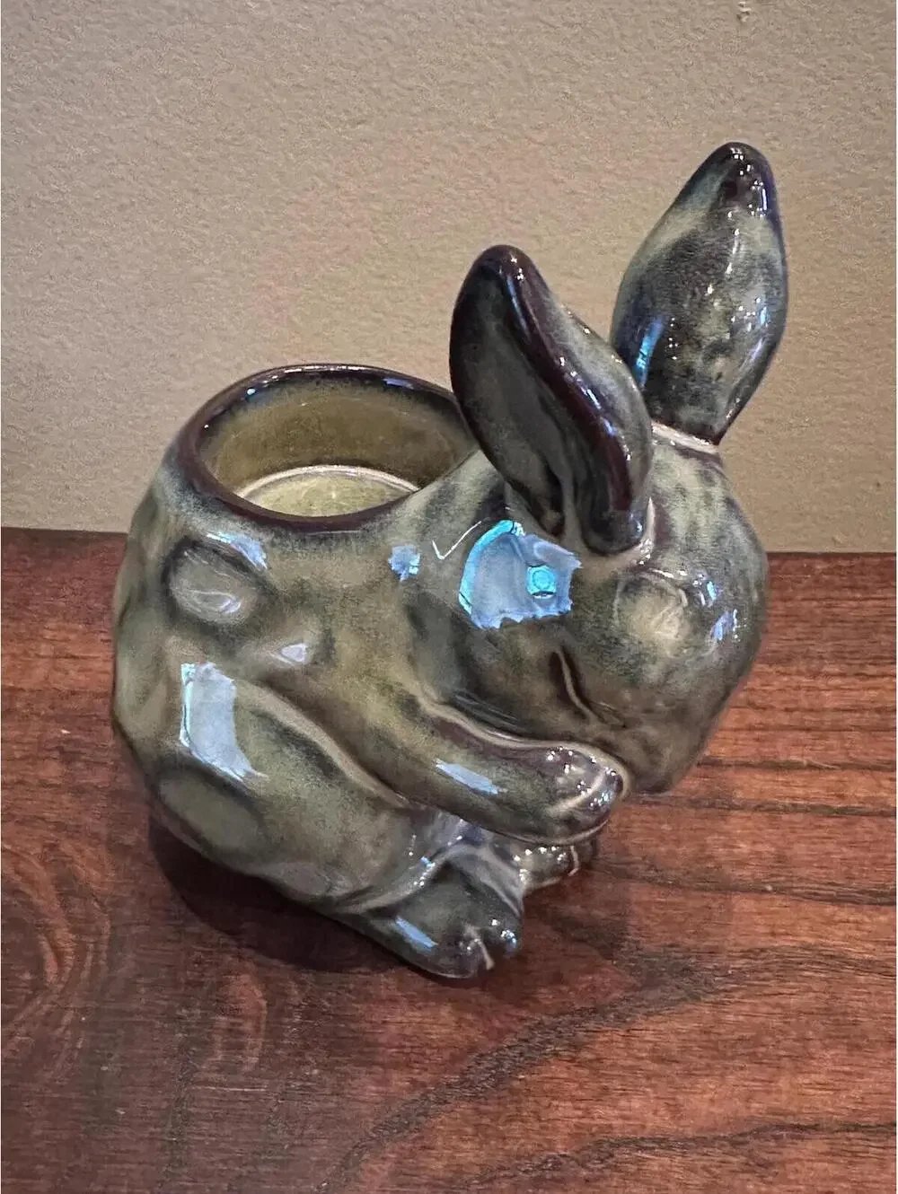 Partylite Easter Bunny Rabbit Glazed Terra Cotta Tabletop Votive Candle Holders - Picture 8 of 15